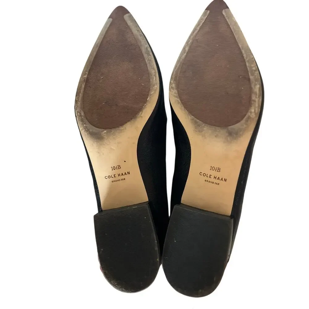 Cole Haan Vivian Loafers textured black leather pointed toe sz 10.5